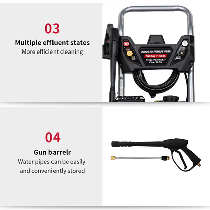 TMAX TOOL Petrol Pressure Washer 7.0HP - 2465 PSI